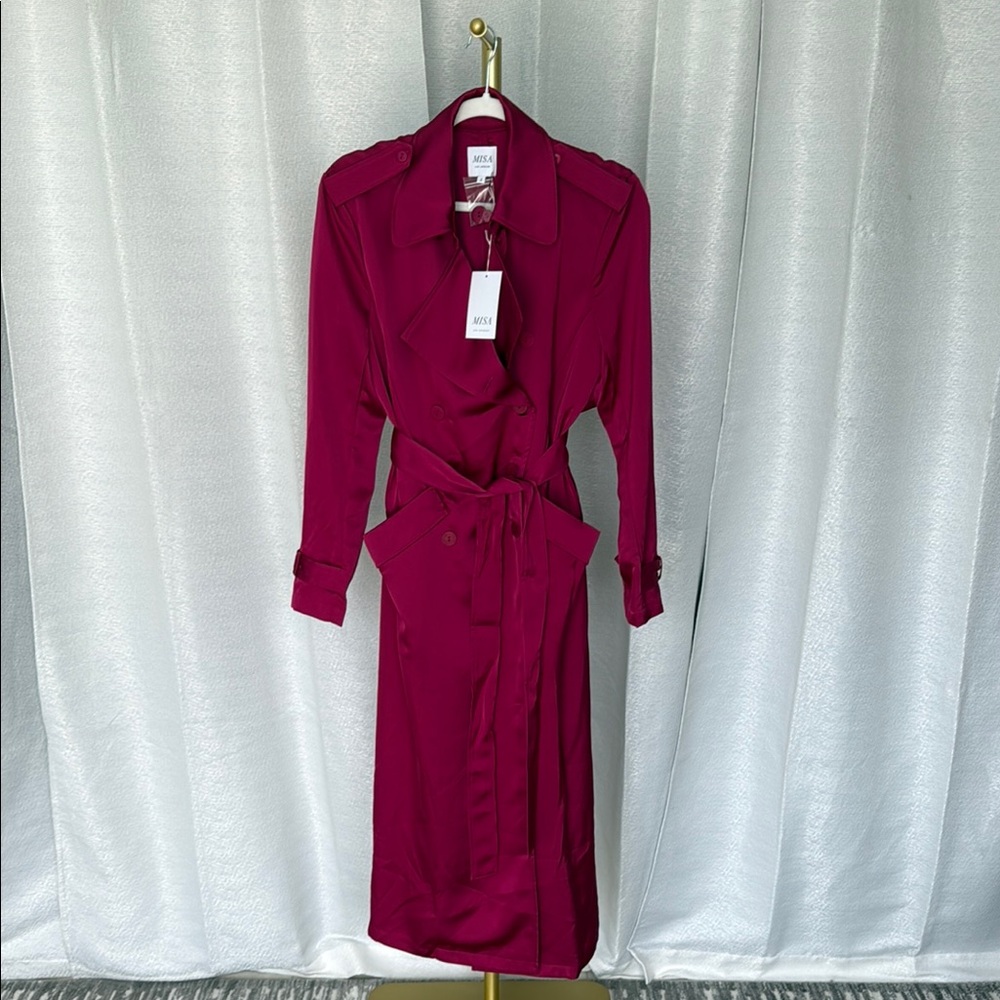 NWT - Misa Los Angeles Berry Trench Coat